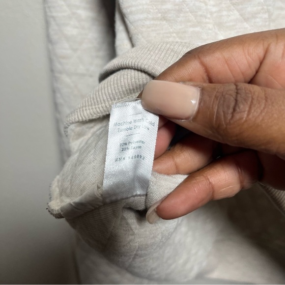 Marine Layer Men Corbet Quilted Crewneck Sweater XXL Cream Pullover‎ Dark Oat - Picture 7 of 10